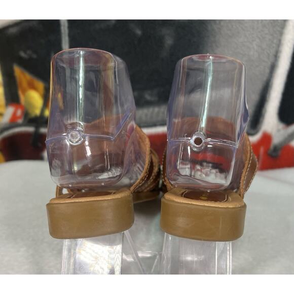 Partners Brown Leather Strappy‎ Slip On Sandals ~ Size 6 1/2 Medium - Picture 3 of 6